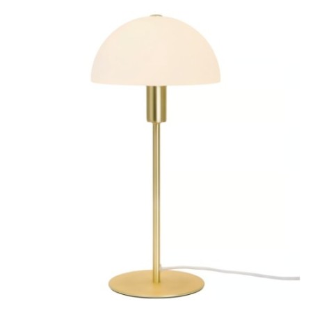 Lampa stołowa Ellen metalowa ze szklanym kloszem, mosiądz