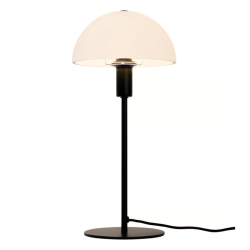 Lampa stołowa grzybek Ellen metalowa, czarna ze szklanym kloszem