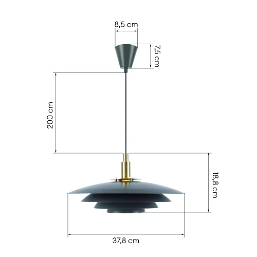 Lampa wisząca Bretagne metalowa, szara