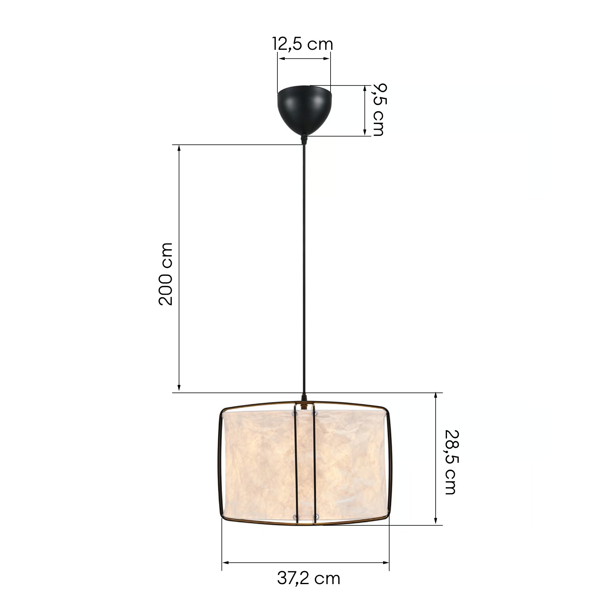 Lampa wisząca Cardine 37 cm, papierowa, biała