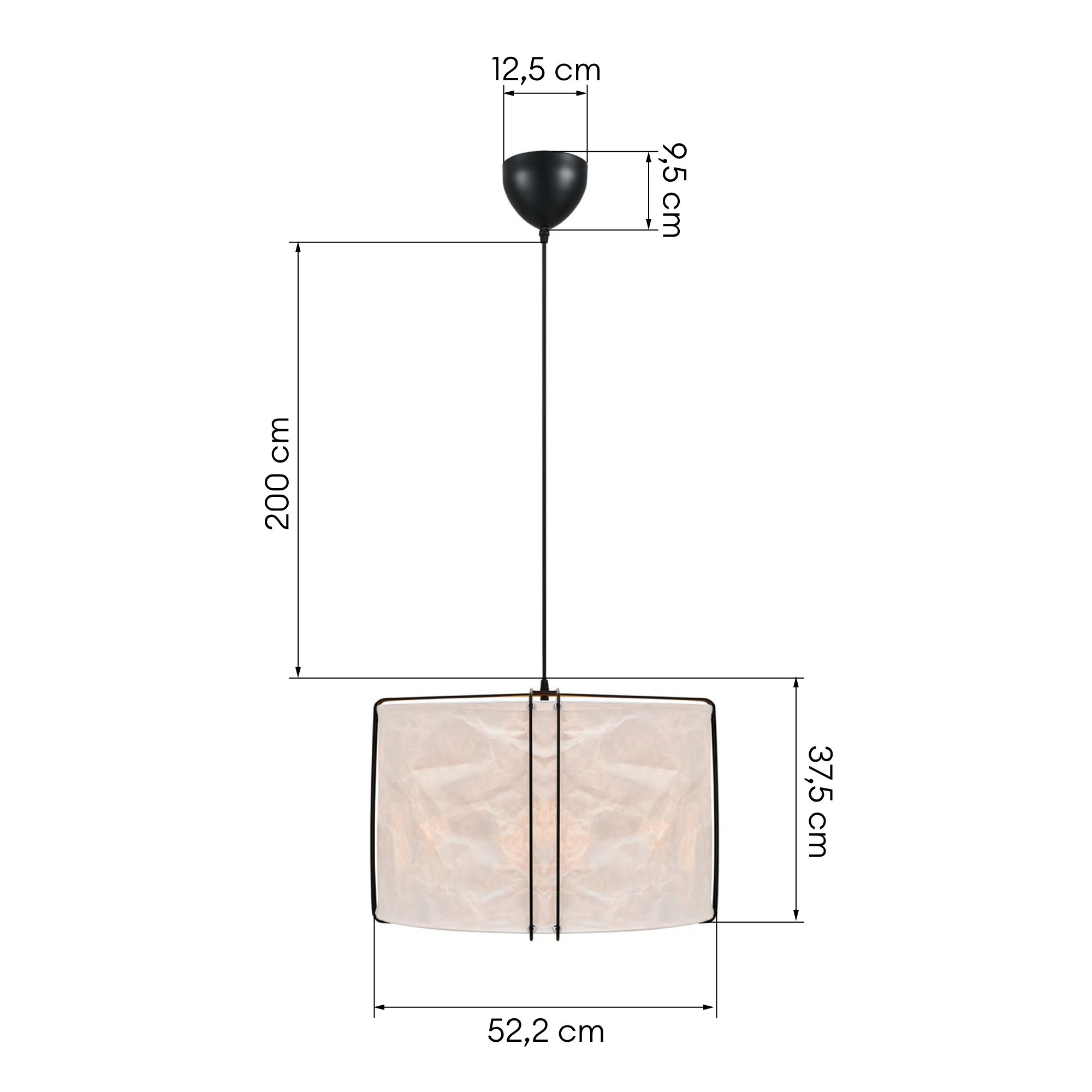 Lampa wisząca Cardine 52 cm, papierowa, biała