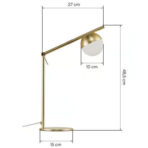 Lampa stołowa Contina metalowa, mosiądz