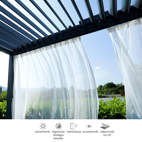 Wolnostojąca pergola ogrodowa Lucida z aluminium, 3/4x3 m, bioklimatyczna, ruchome lamele, antracytowa/biała