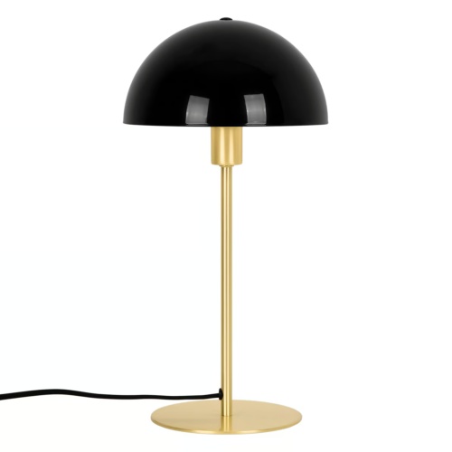 Lampa stołowa grzybek Ellen metalowa, czarna, mosiądz