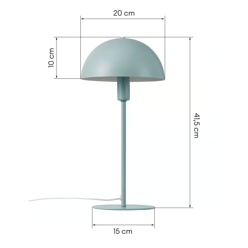 Lampa stołowa grzybek Ellen metalowa, zielona