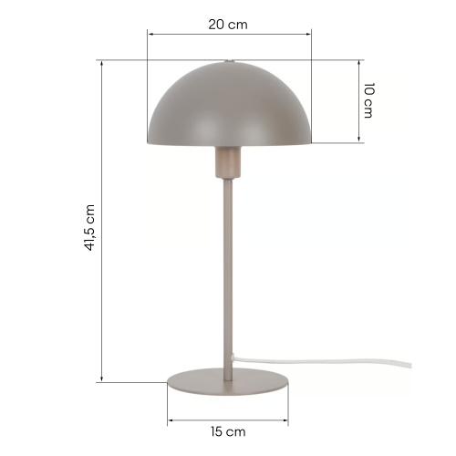 Lampa stołowa grzybek Ellen metalowa, jasnobrązowa