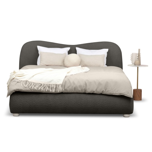 Łóżko tapicerowane Soft 140/160/180x200 cm brązowe, boucle
