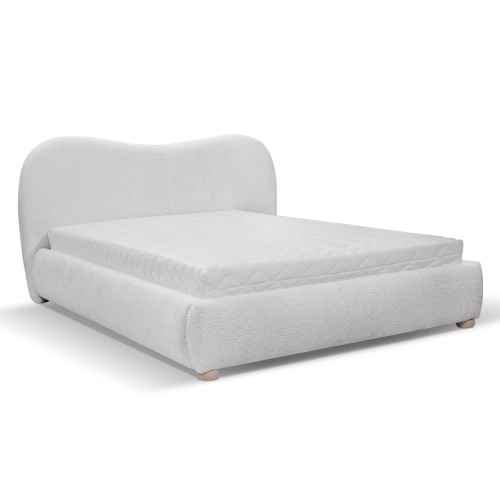 Łóżko tapicerowane Soft 140/160/180x200 cm białe, boucle