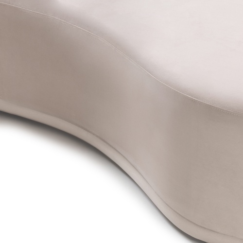 Sofa 4-osobowa Longi jasnobeżowa, welur, obłe kształty