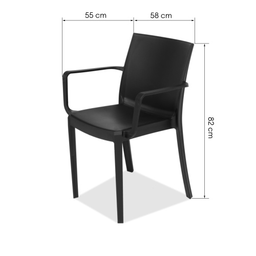 Krzesło ogrodowe Veneto, czarne