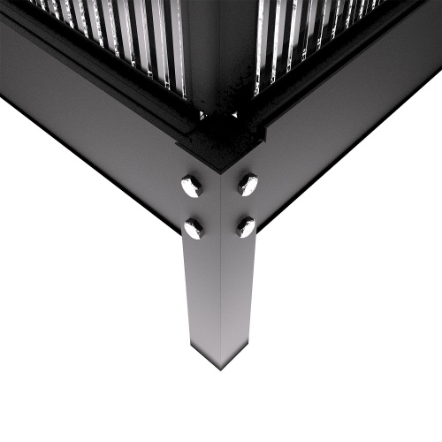 Szklarnia 190x250 - 9,26 m3 ogrodowa poliwęglanowa czterosekcyjna aluminiowa z fundamentem 5cm czarna