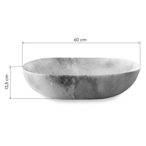 Umywalka nablatowa Uranus 60 cm, szary kamień