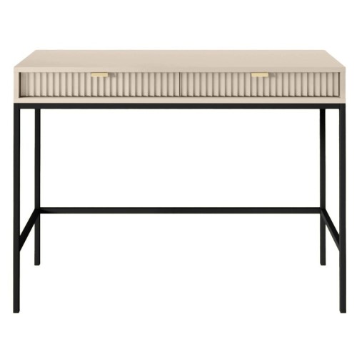 Toaletka z szufladami Nova Beige, beż piaskowy/czarne nogi