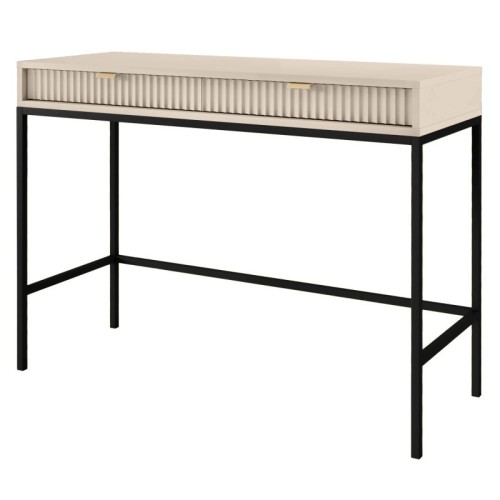 Toaletka z szufladami Nova Beige, beż piaskowy/czarne nogi