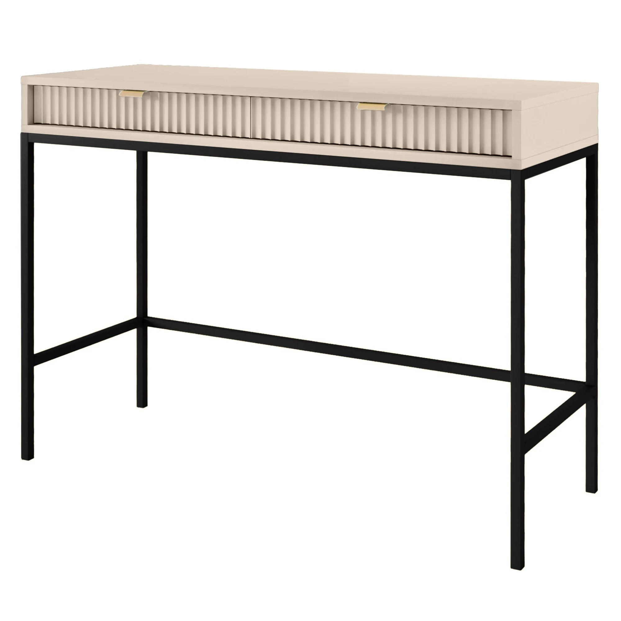 Toaletka z szufladami Nova Beige, beż piaskowy/czarne nogi