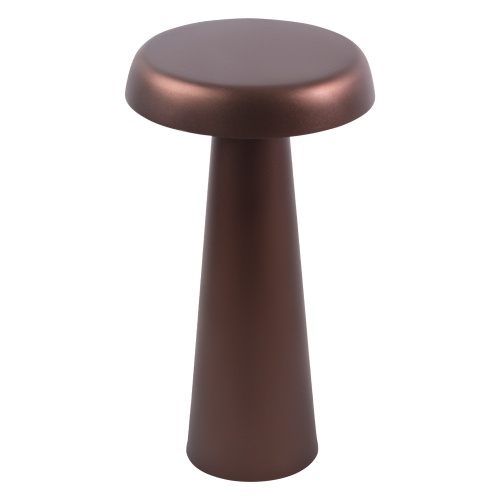 Lampa stołowa grzybek Arcello, bezprzewodowa, metalowa, brązowa/mosiądz