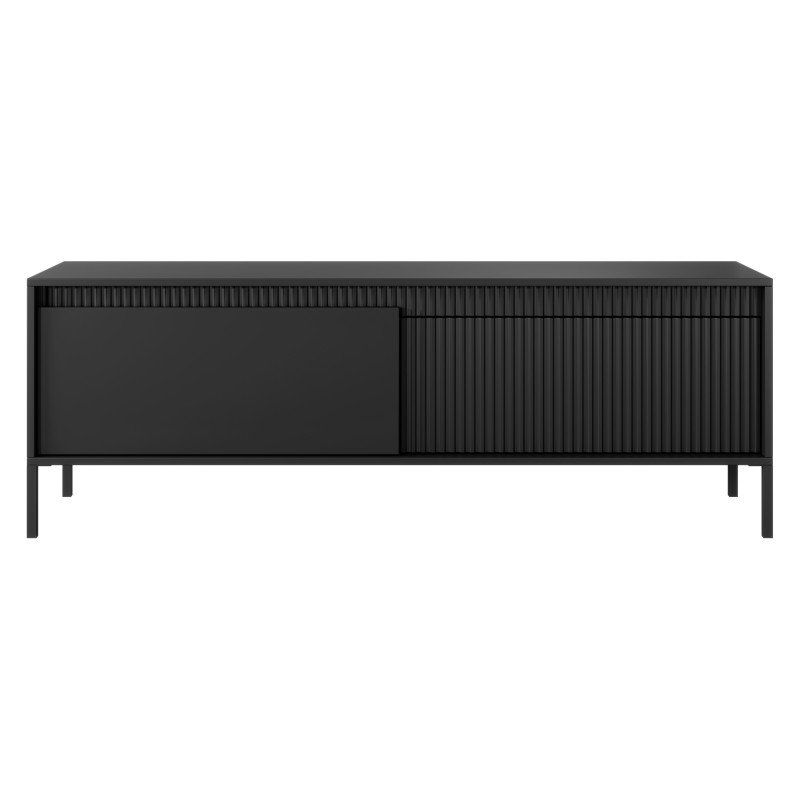 Szafka RTV Senso, 153,5 cm, lamele, czarna