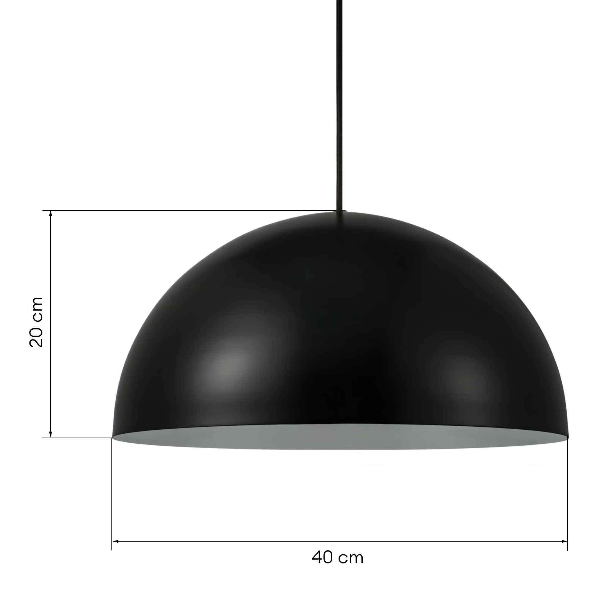 Lampa wisząca Ellen 40 cm, metalowa, czarna