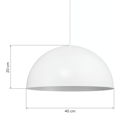 Lampa wisząca Ellen 40 cm, metalowa, biała