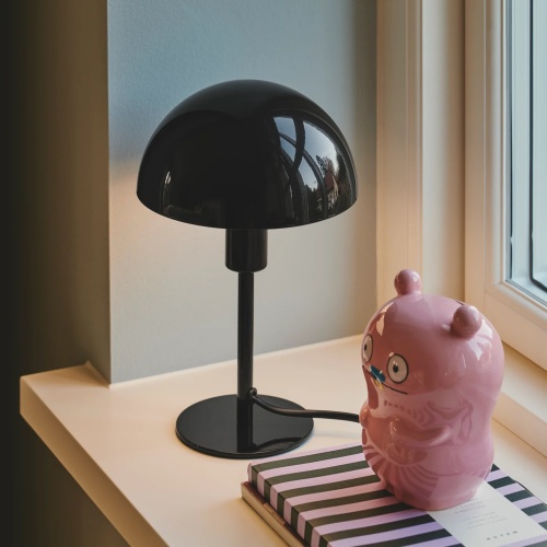 Lampa stołowa grzybek Ellen Mini metalowa, czarna