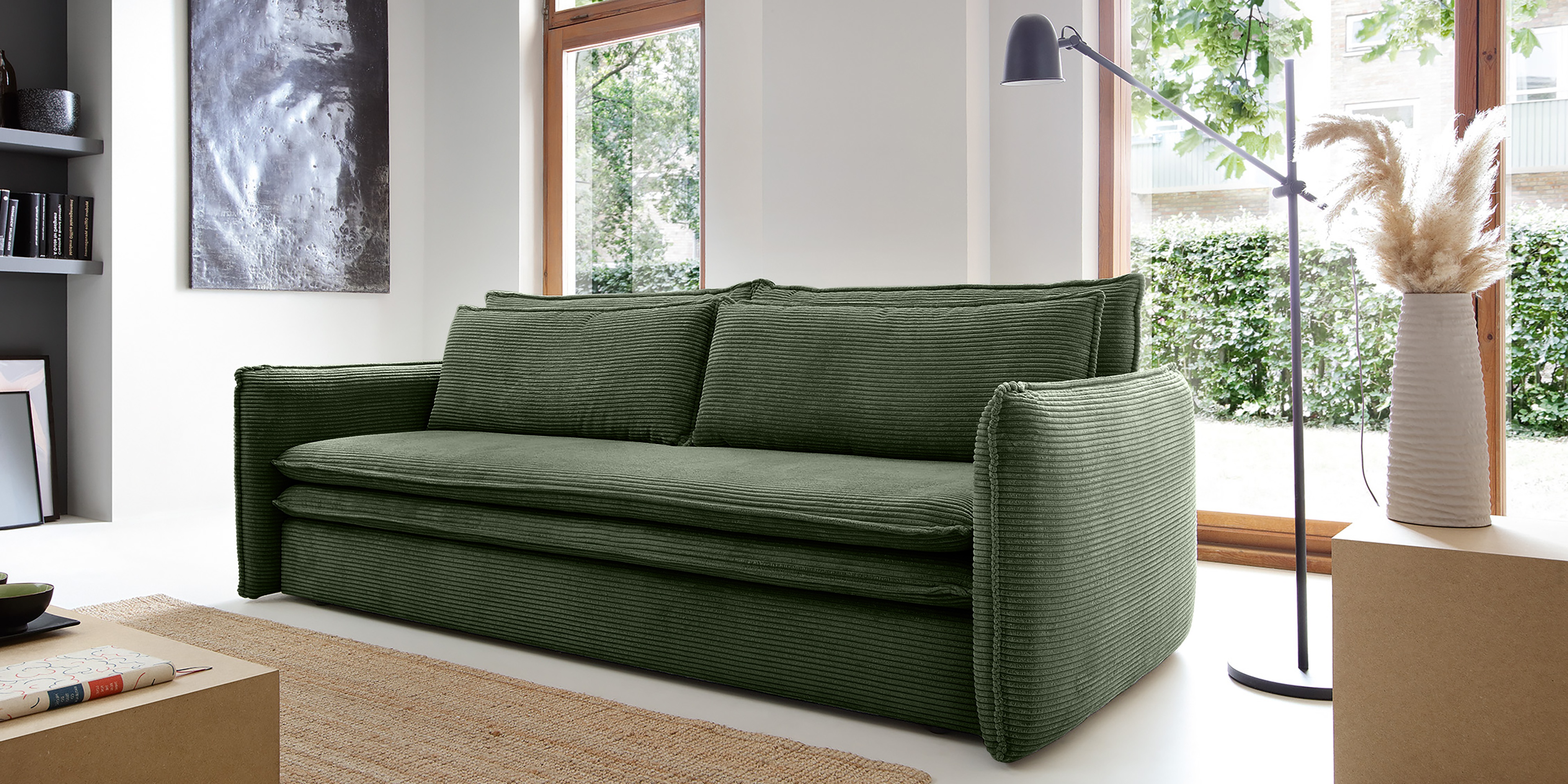 Sofa z funkcją spania i pojemnikiem Flow Slim