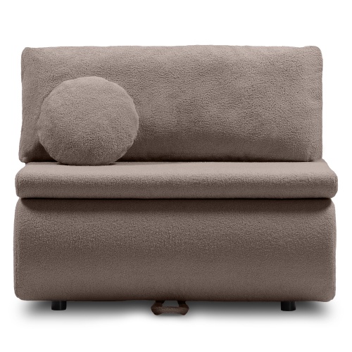 Sofa z funkcją spania i pojemnikiem Mido brązowoszara, boucle
