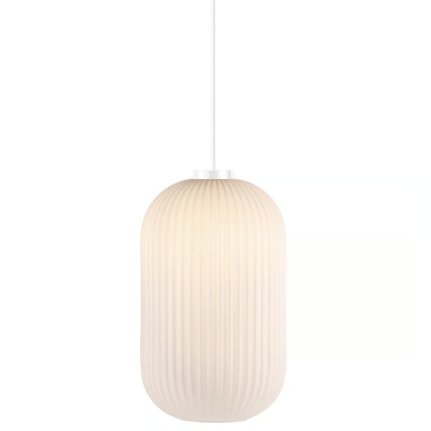 Lampa wisząca Milford 20 cm szklana, ryflowana