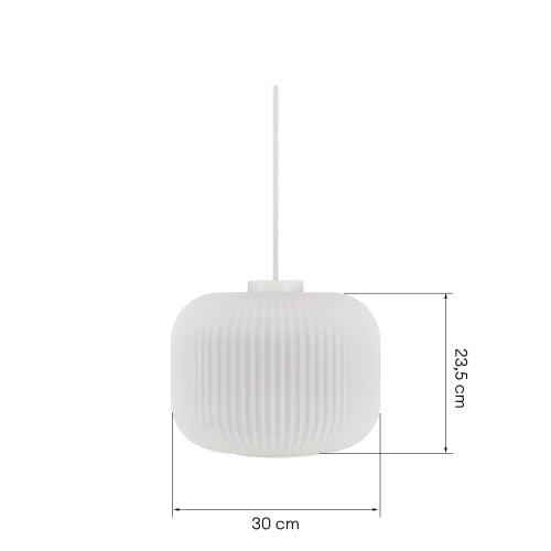 Lampa wisząca Milford 30 cm szklana, ryflowana