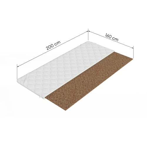 Materac nawierzchniowy topper Fender 160x200 cm z matą kokosową i pokrowcem 2,5 cm H4