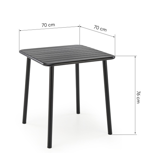 Stół kwadratowy Bosco 70 cm, czarny