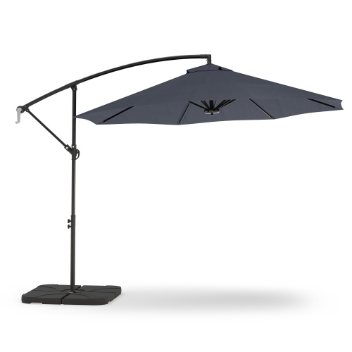 Parasol ogrodowy na wysięgniku Banana z podstawą i pokrowcem, 3 m, składany, antracytowy