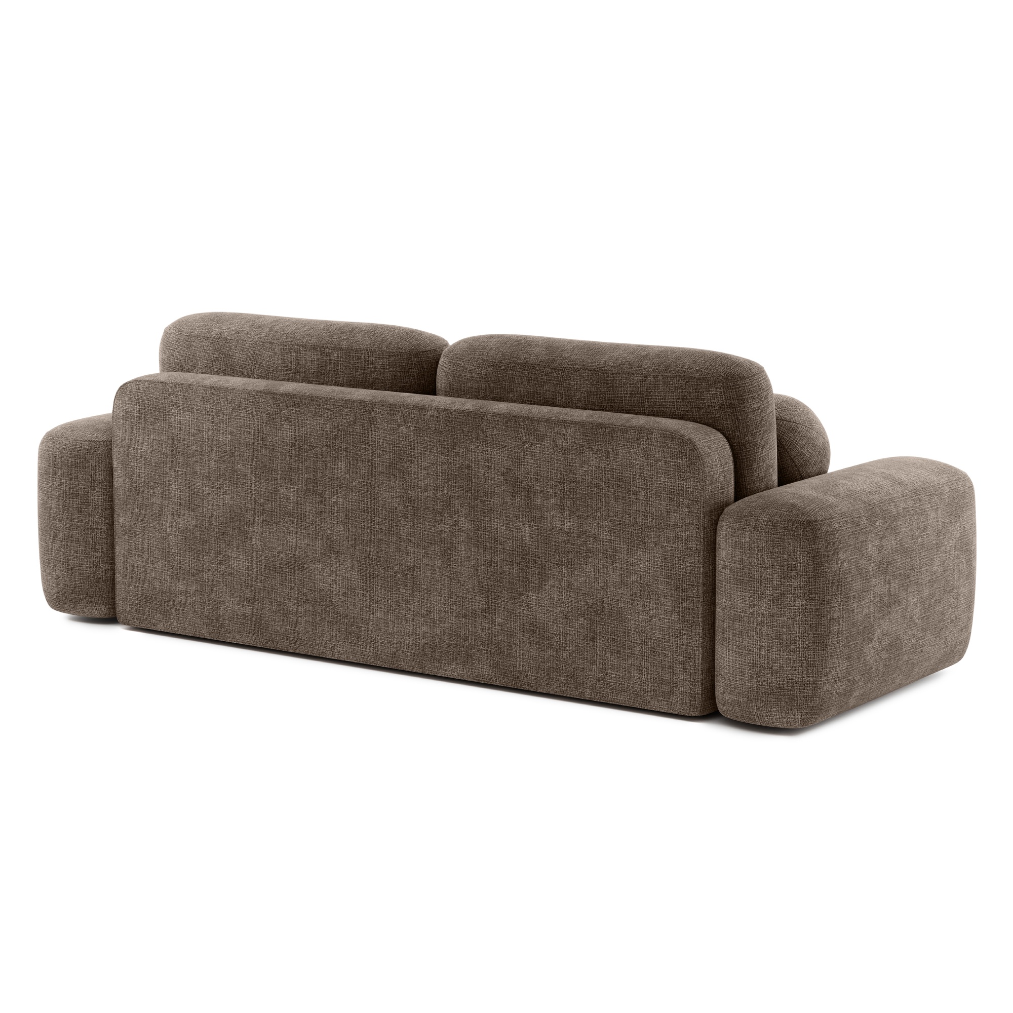 Sofa rozkładana Bold brązowa, obłe kształty