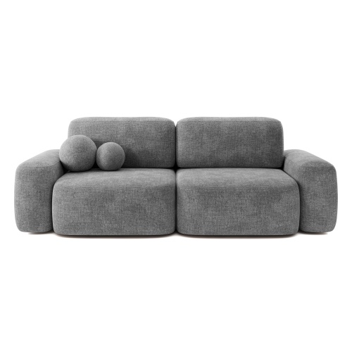 Sofa rozkładana Bold szara, obłe kształty