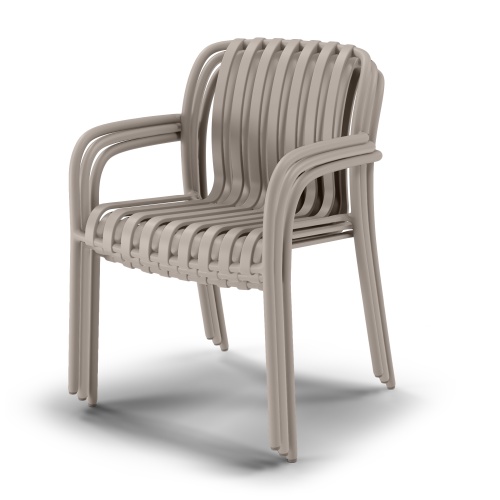 Krzesło ogrodowe z podłokietnikami Roksi brązowoszare