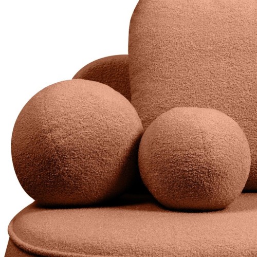 Sofa z funkcją spania i pojemnikiem Bella miedziana, boucle