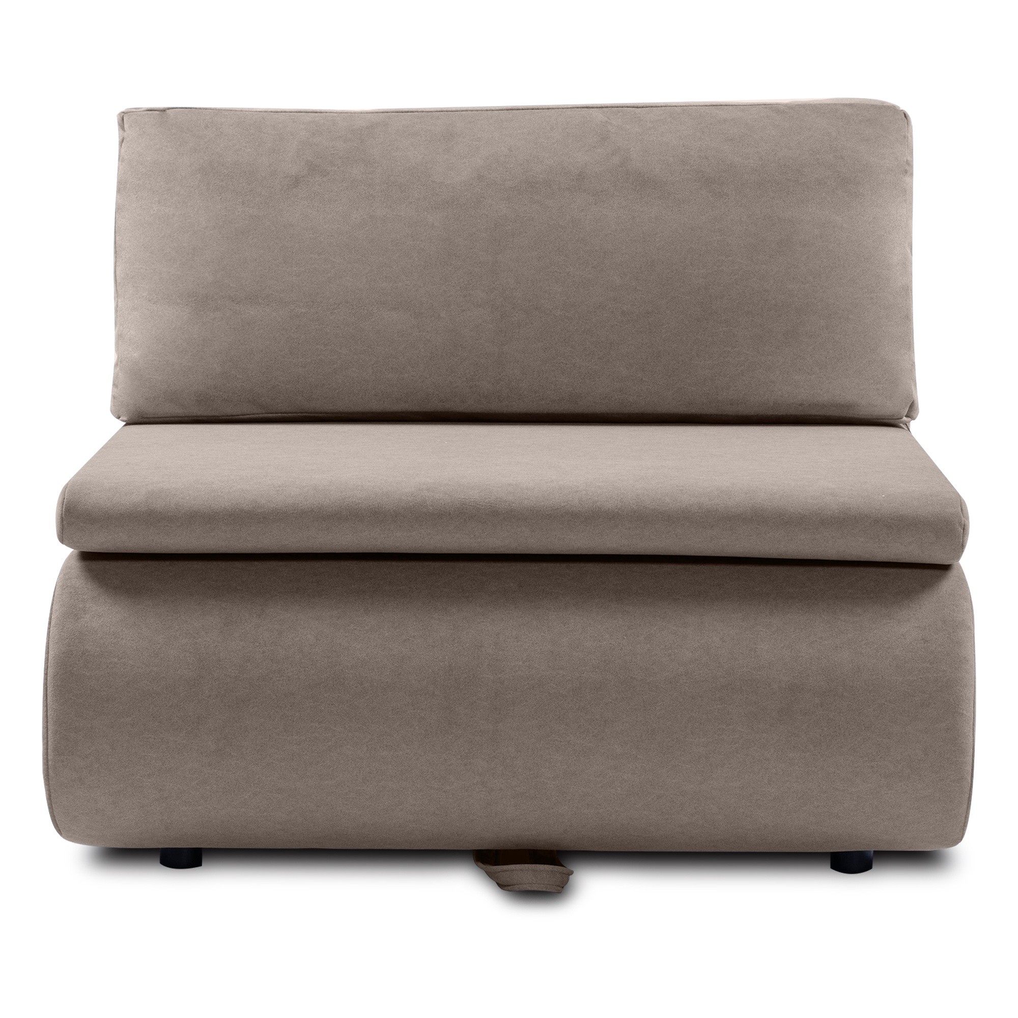 Sofa z funkcją spania i pojemnikiem Mido brązowa, welur