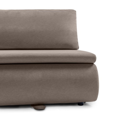 Sofa z funkcją spania i pojemnikiem Mido brązowa, welur