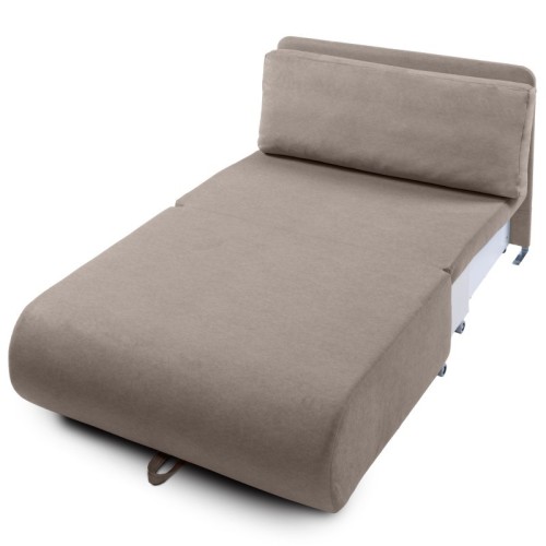 Sofa z funkcją spania i pojemnikiem Mido brązowa, welur