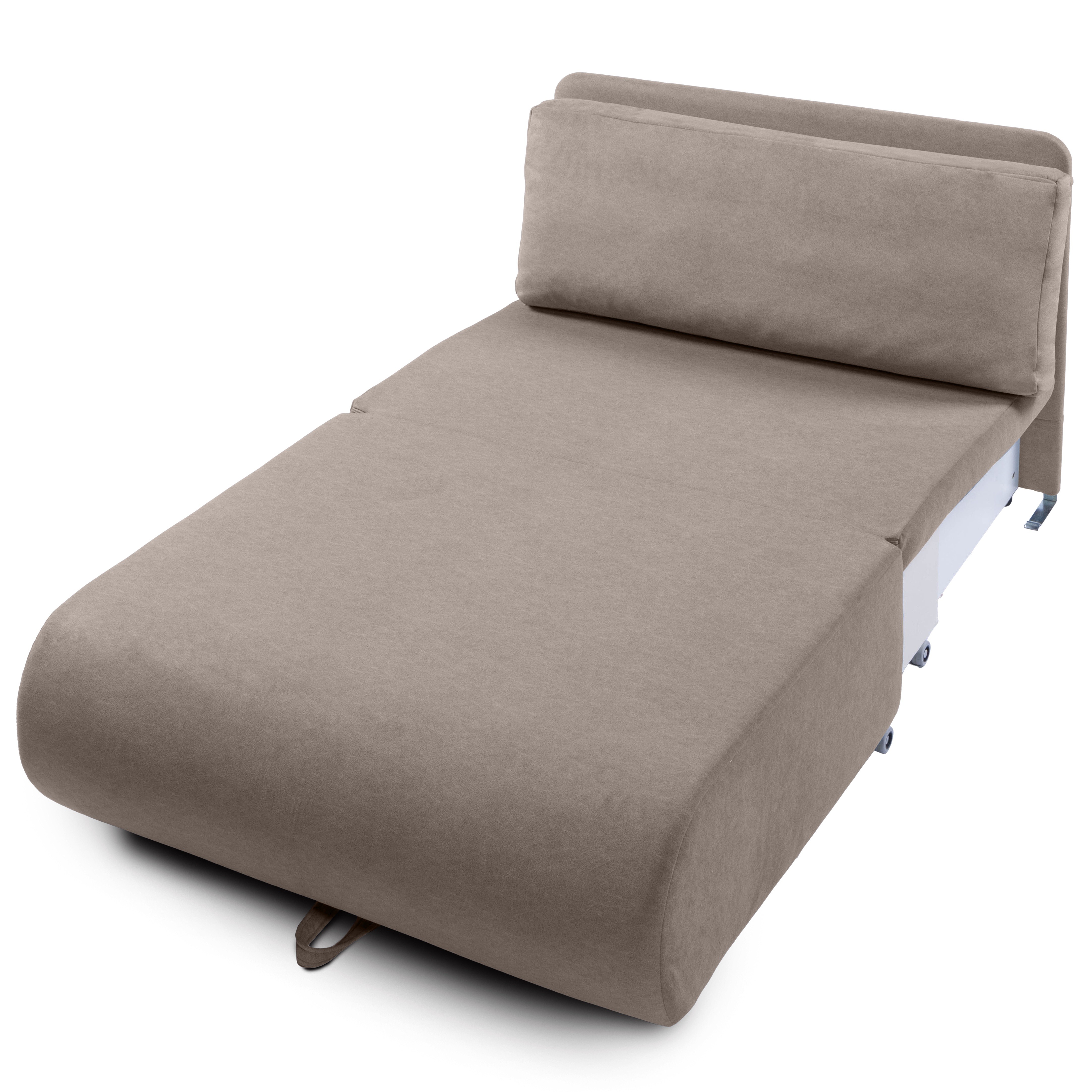 Sofa z funkcją spania i pojemnikiem Mido brązowa, welur