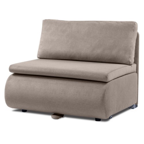 Sofa z funkcją spania i pojemnikiem Mido brązowa, welur