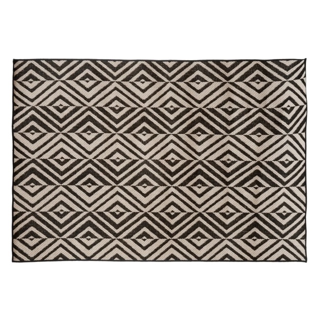 Dywan prostokątny Muno 120x160 cm, geometryczny, wewnętrzny/zewnętrzny, czarno-biały