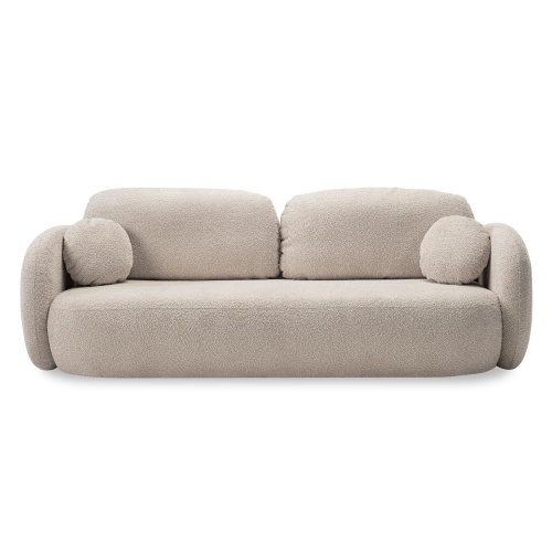 Sofa rozkładana Lindo z pojemnikiem, obłe kształty