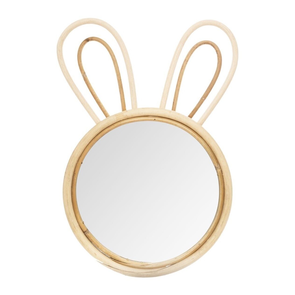 Lustro wiszące w ramie Rabbit, okrągłe, bambus