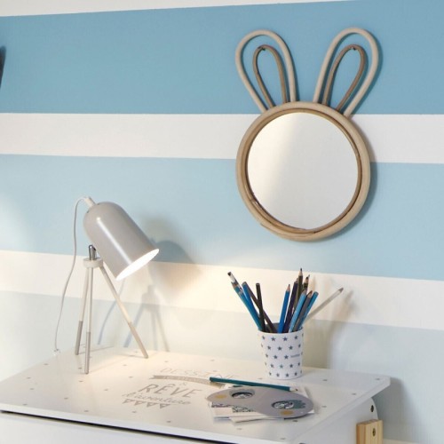 Lustro wiszące w ramie Rabbit, okrągłe, bambus