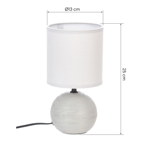 Lampa stołowa Timeo ceramiczna, jasnoszara
