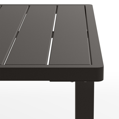 Zestaw ogrodowy Somero, stół + 6 krzeseł z imitacją plecionki, czarny
