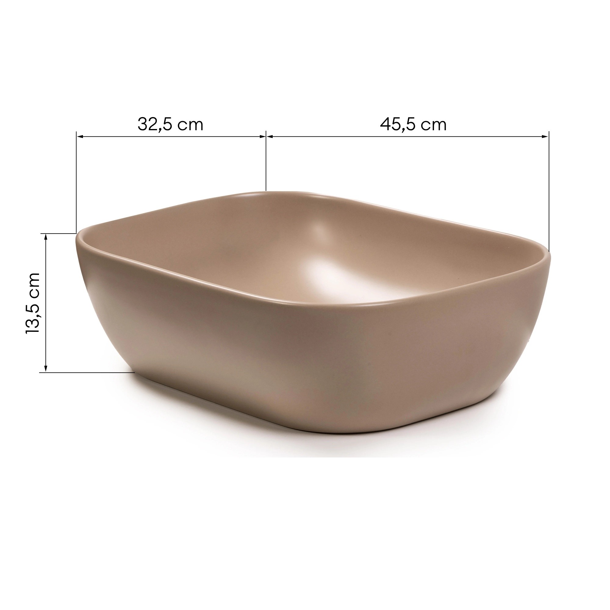 Umywalka nablatowa Beis 45,5 cm beżowa