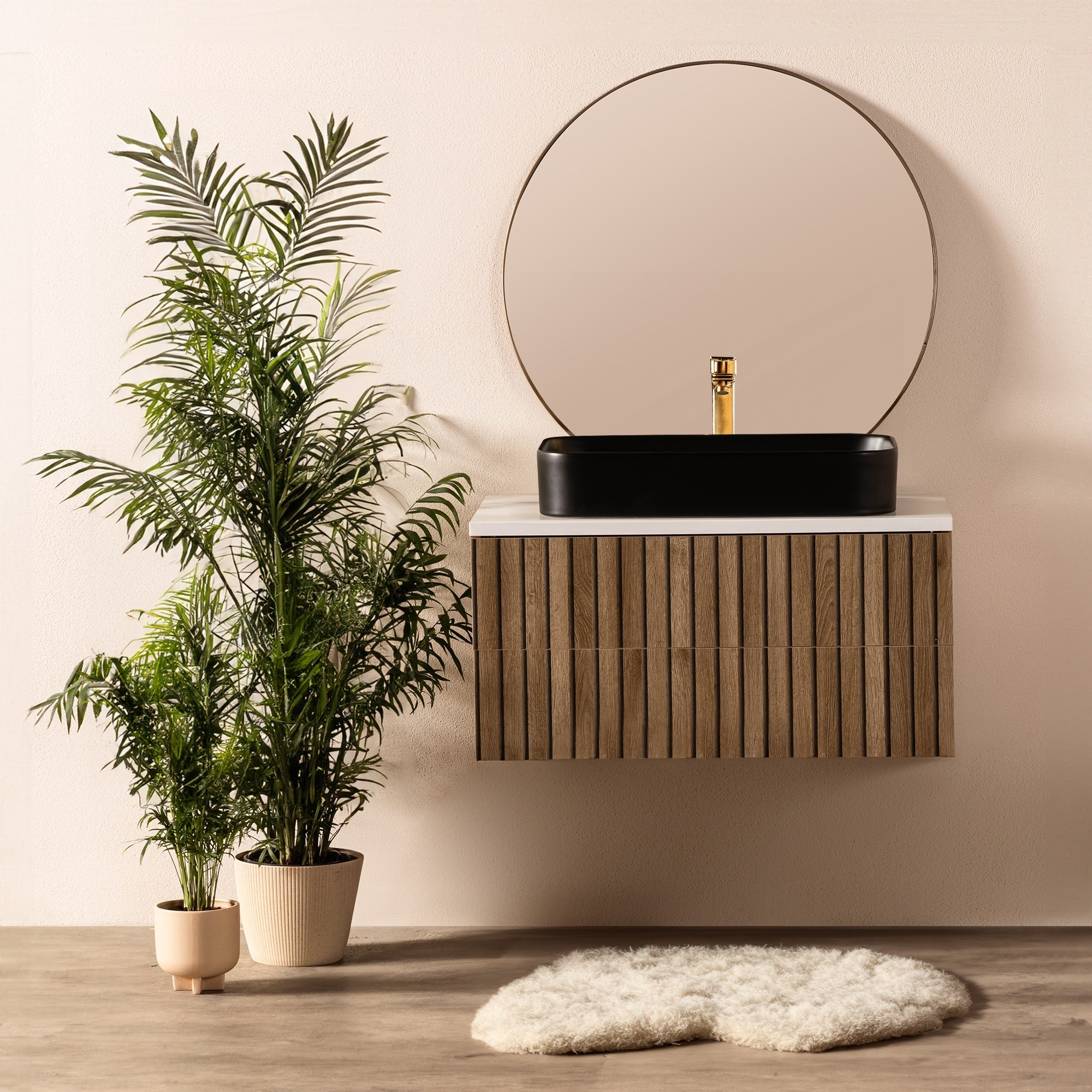 Umywalka nablatowa Carre 60 cm, czarna