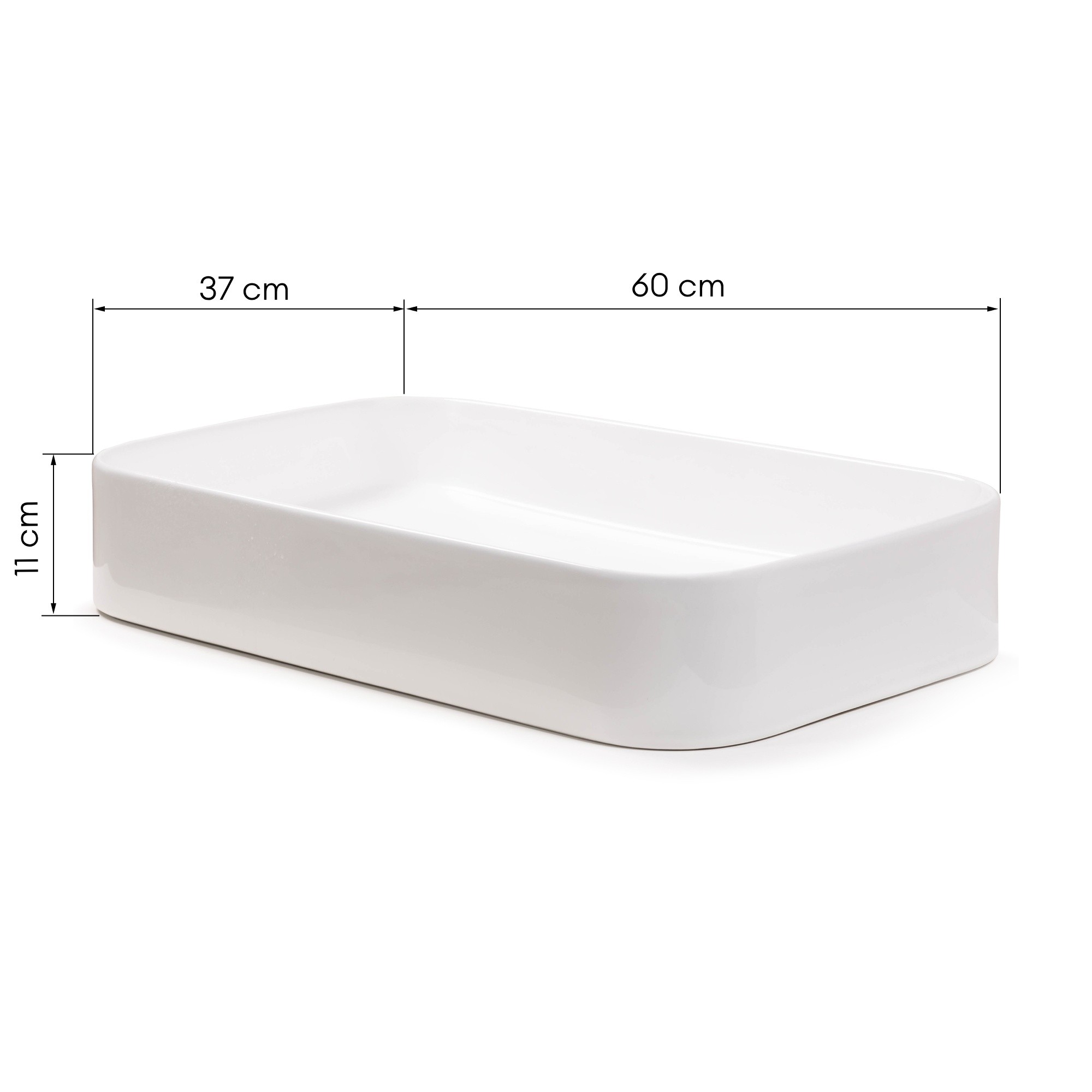 Umywalka nablatowa Carre 60 cm, biała
