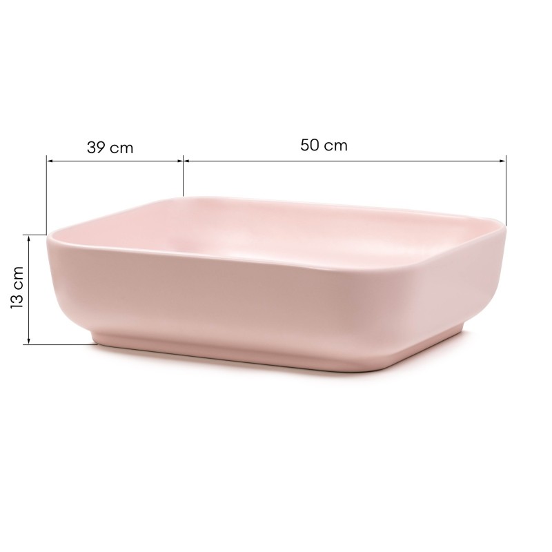 Umywalka nablatowa Rosado 50 cm, różowa